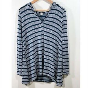 BDG Knit Stripped Tunic with hoodie